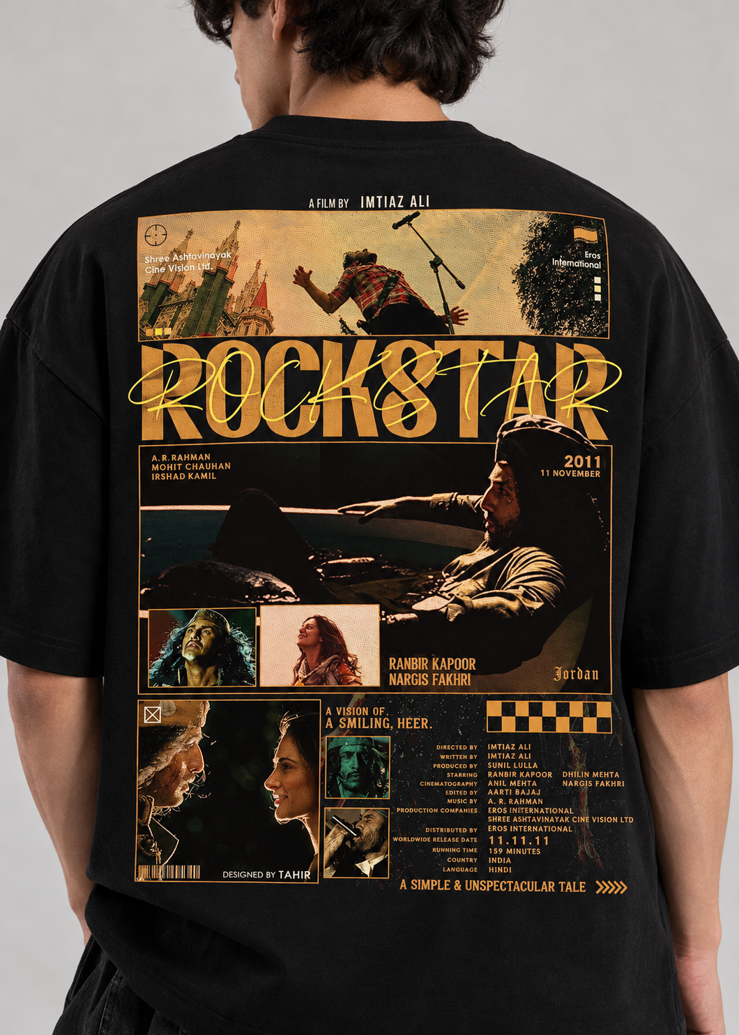 Rockstar Movie Poster Oversized T-Shirt – Black